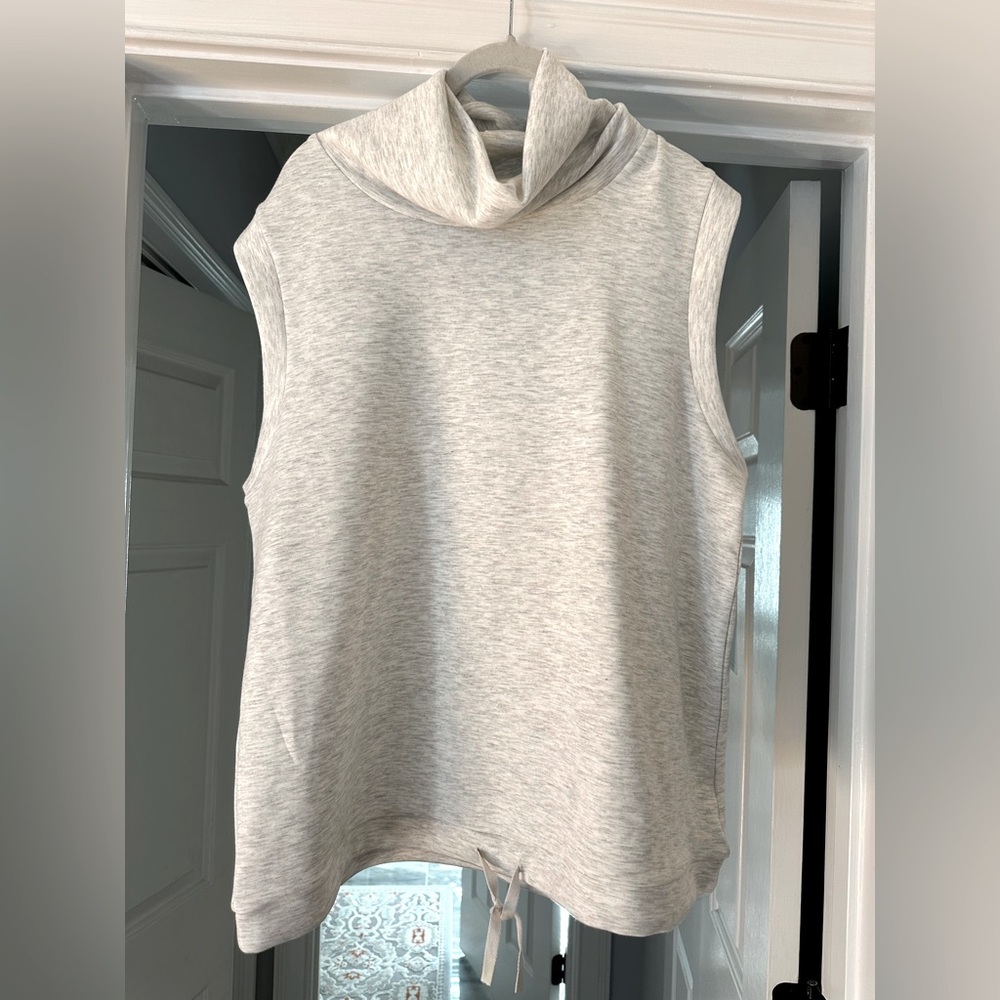 Te Verde Gray Super Soft Sleeveless Cowl Neck Drawstring Bottom Top XL NWT